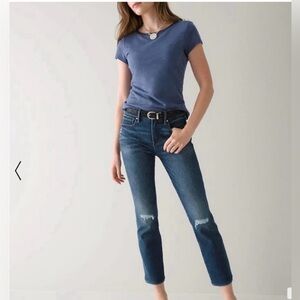 New With Tags White House Black Market High Rise Destructed Straight Crop Sz 2